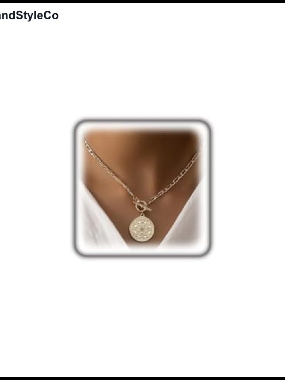 Chunky Gold Coin Necklace, Large Medallion Pendant Choker, Vintage Style